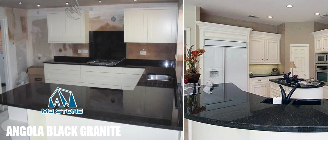 Angola Black Granite Kitchen Worktops Progetti MQ STONE