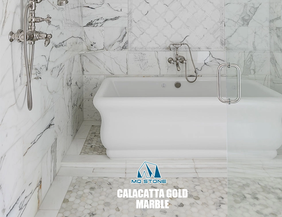 Calacatta Gold Marble Tile For Bathroom Projects MQ STONE