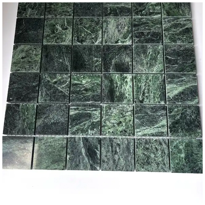 کاشی های موزاییک مربعی مرمر سبز تیره