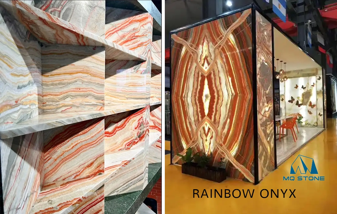 Радужный оникс Мраморный дизайн интерьера MQ STONE