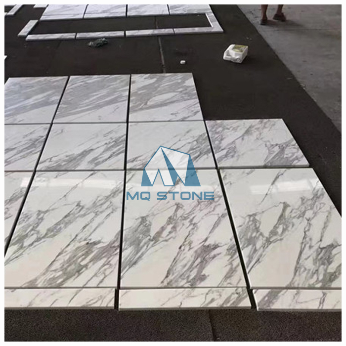 Calacatta White And Grey Marble Floor Tiles
