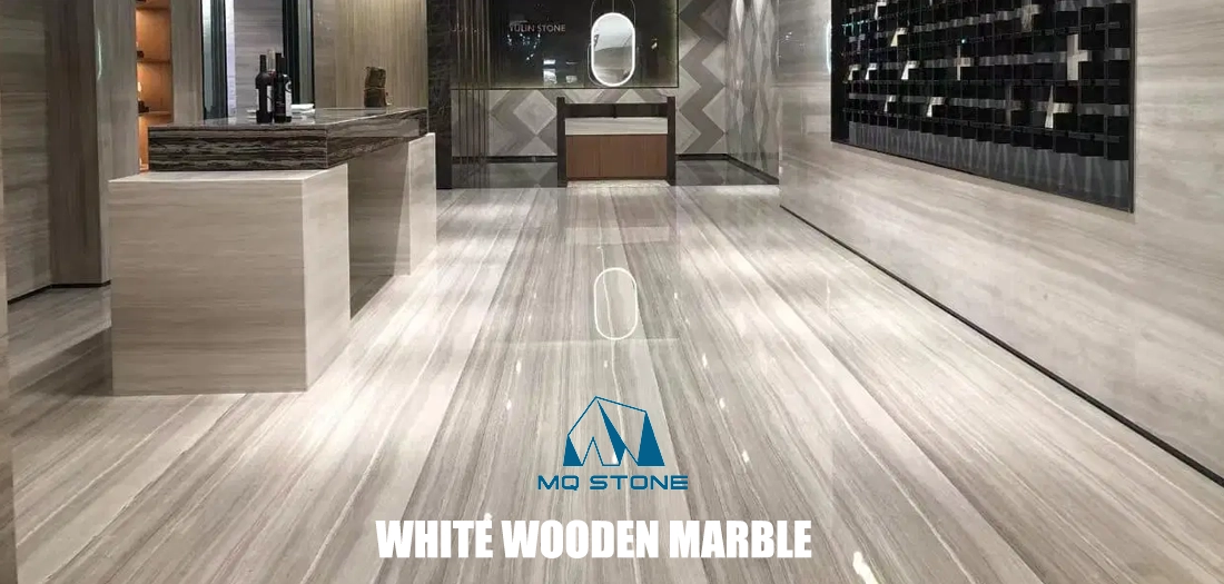 White Wood Marble Lobby Flooring projects MQ STONE