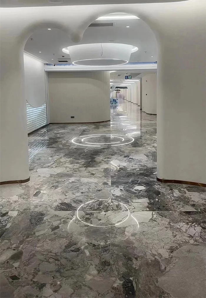 Panda Grey Marble Flooring Projects
