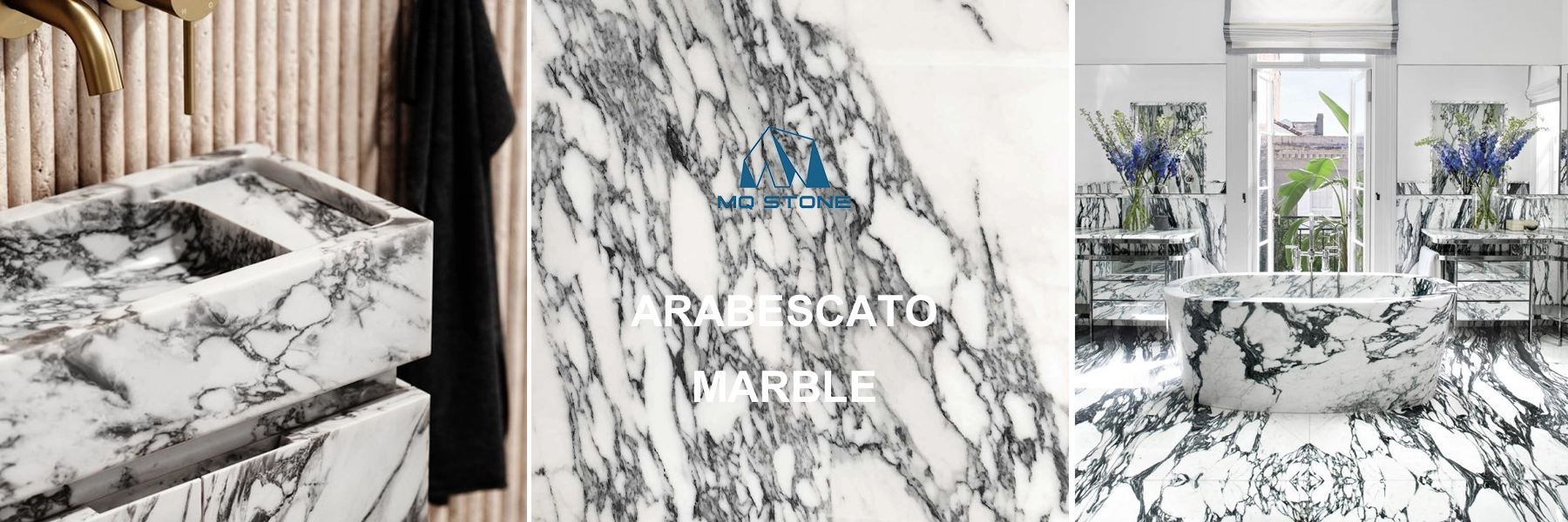 Arabescato White Marble Luxury Bathroom Projects MQ STONE