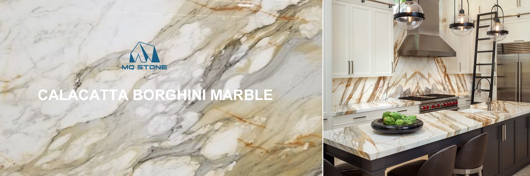 Calacatta Borghini Marble Countertops For Villa Projects MQ STONE