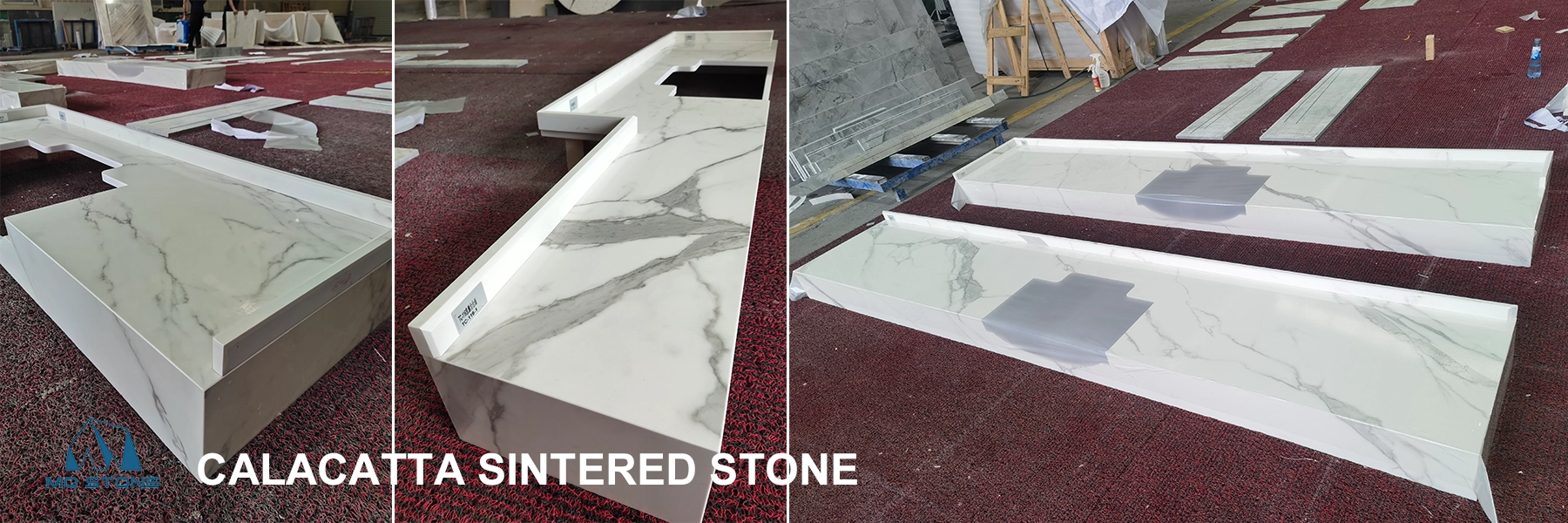 Calacatta White Marble Sintered Stone Countertops For USA Farmhouse Residences Projects MQ STONE