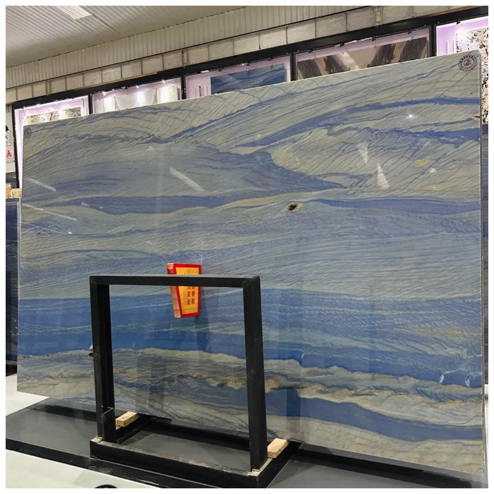 Brazilian Polished Blue Macaubas Quartzite Slab