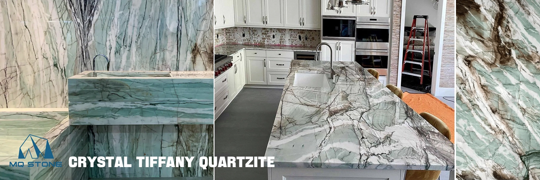Crystal Tiffany Quartzite Kitchen and Bathroom Countertop Projects MQ STONE