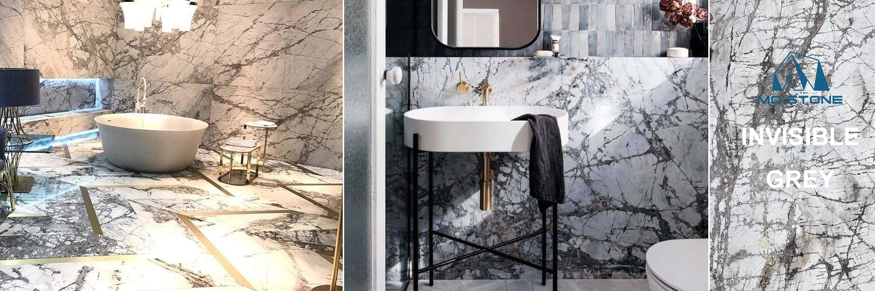 Invisible Grey Marble Bathroom Designs MQ STONE