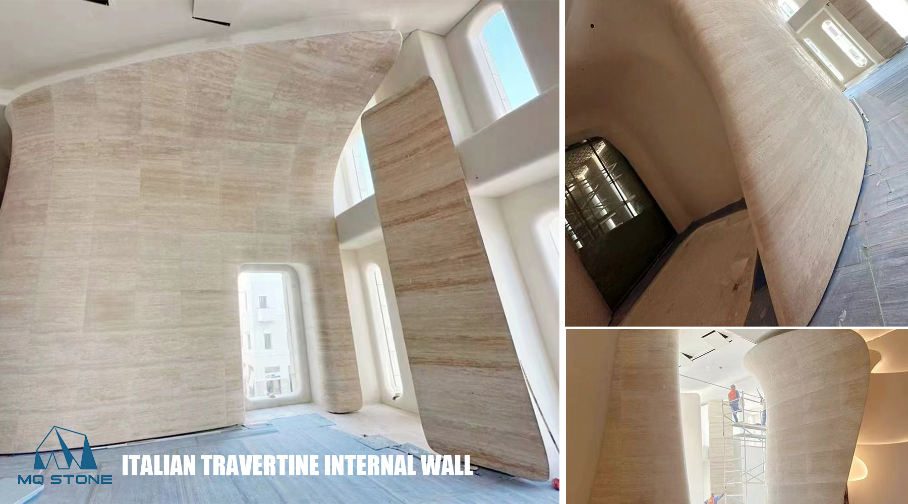 Italian Travertine Stone Wall Facade Designs MQ STONE