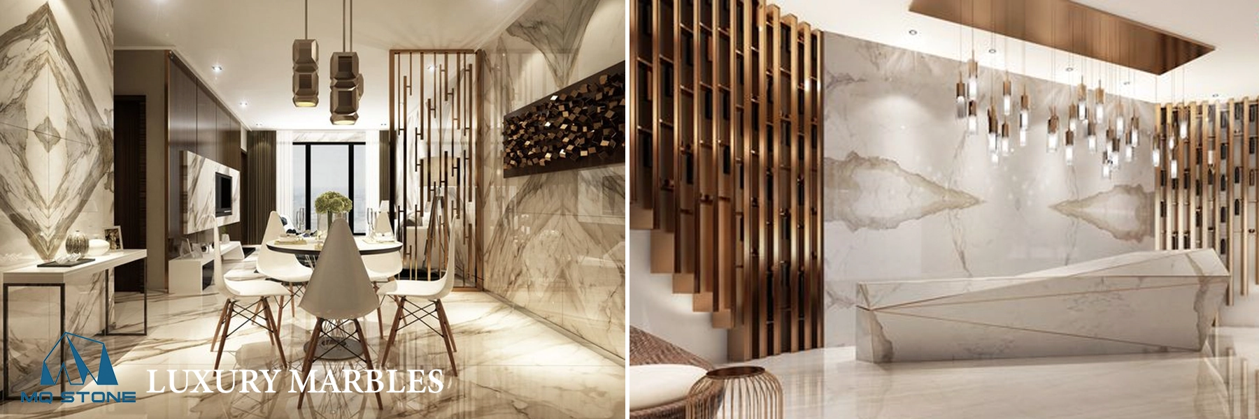 Luxury White Marble Interior designs MQ STONE