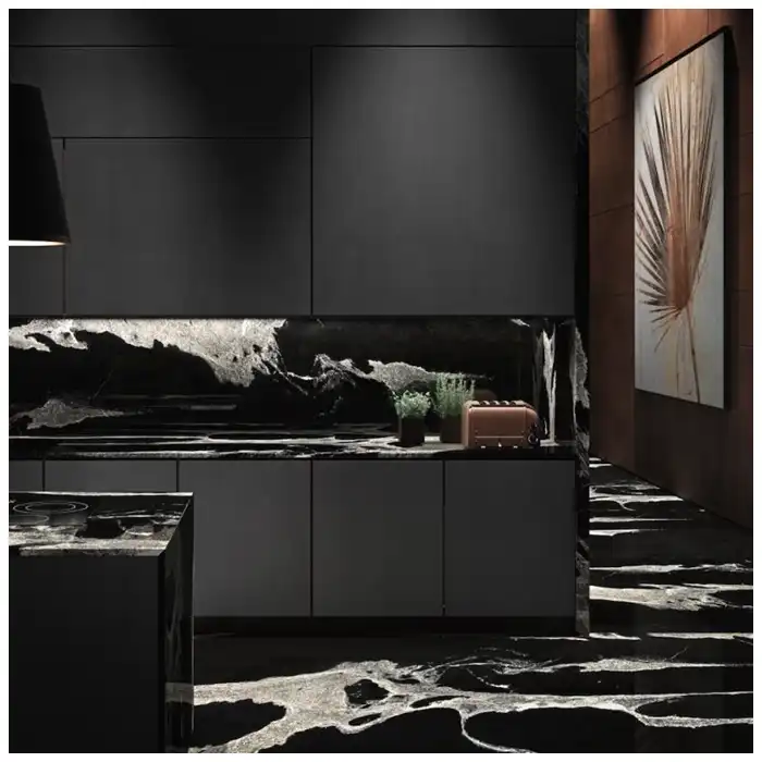 Python Black Granite Luxury Kitchen Floor and Wall Projects Python Black Granite kitchen floor and wall projects