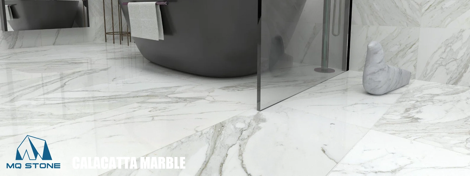 Calacatta White Marble Bathroom Designs MQ STONE