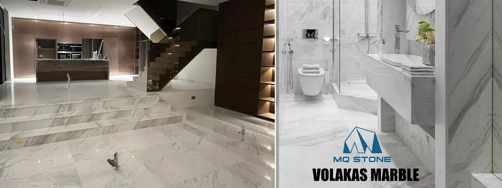 Volakas Marble Tile in Lobby and Bathroom of Mansions Decoration MQ STONE