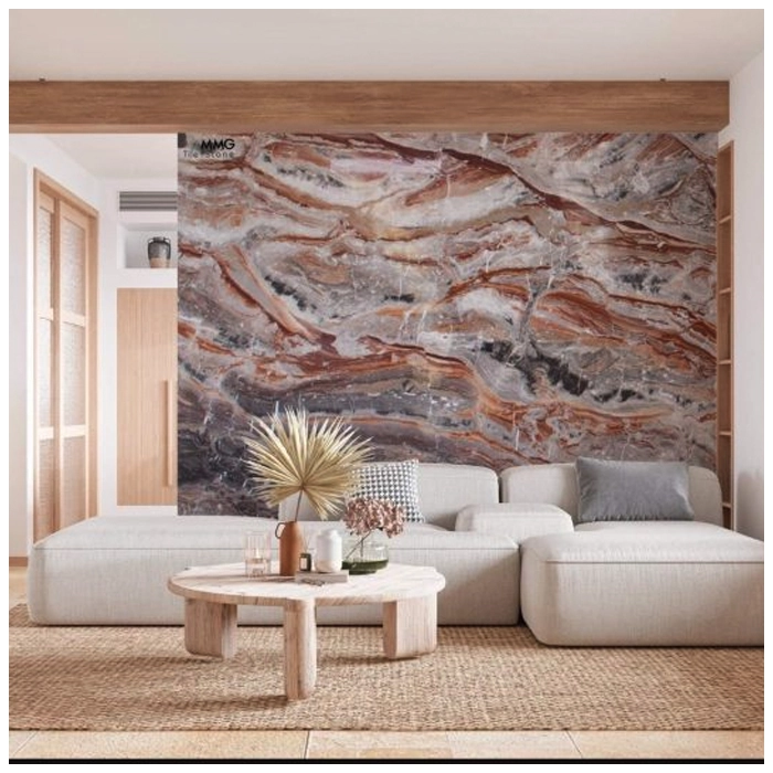 Arabescato Orobico Rosso Marble Feature Wall Projects MQ STONE