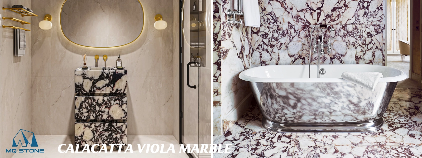 Calacatta Viola Marble Bathroom Projects MQ STONE