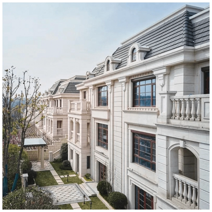 Moca Beige Limestone Exterior Wall Facade Projects Villas MQ STONE