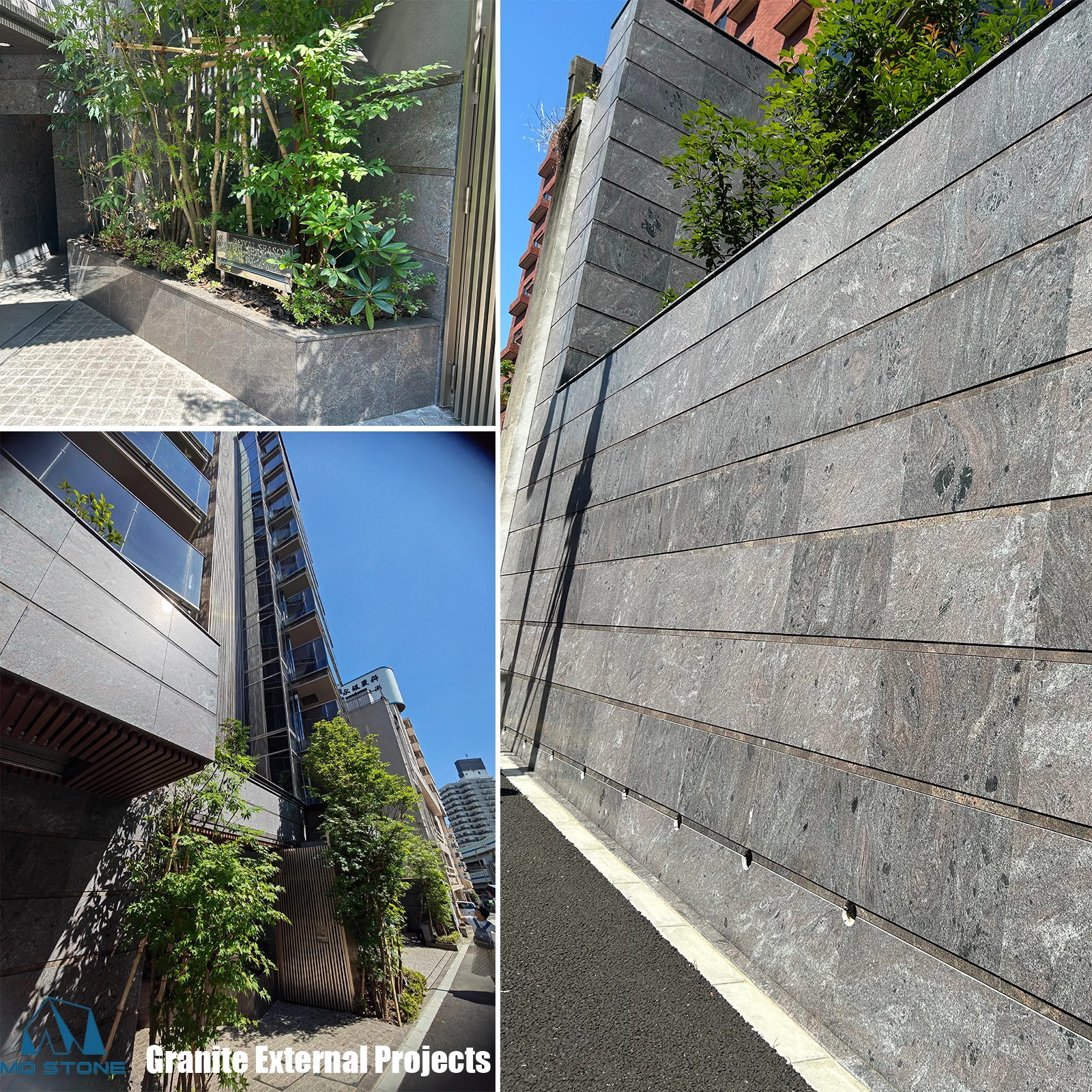 Natural Granite Stone External Wall Apartment Building Projects MQ STONE