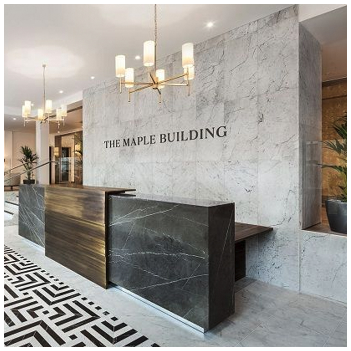 Carrara White Marble Commercial Building Lobby Projects MQ STONE