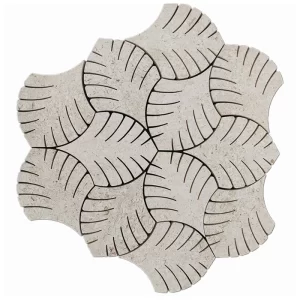 Limestone Foliage Wall Mosaic Tiles