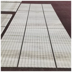 Batch layout of Palissandro Classico marble 3D fluted wall tiles