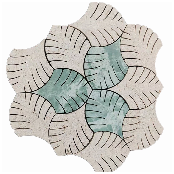 Waterjet Foliage Limestone Mosaics