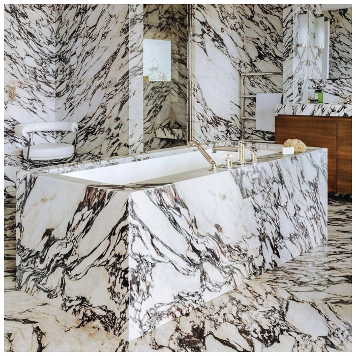 Calacatta Viola Marble Bathroom Floor and Wall Tiles MQ STONE