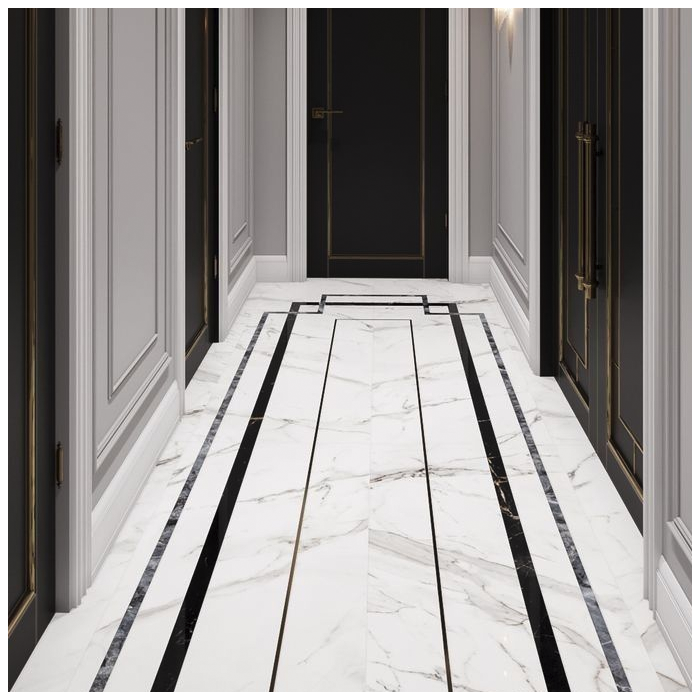 Calacatta White Marble Flooring For Mansion Hallway MQ STONE