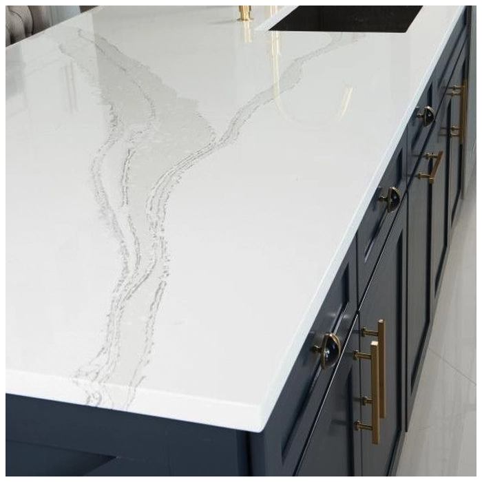 Calacatta White Quartz Countertops For Apartment Kitchen MQ STONE