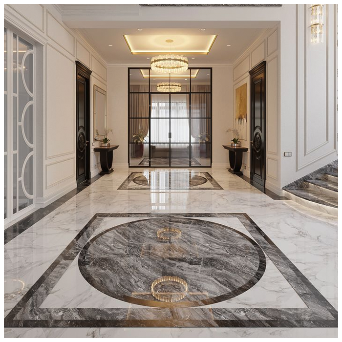 Marble Medallion Tiles For Luxury Villa Hallway MQ STONE