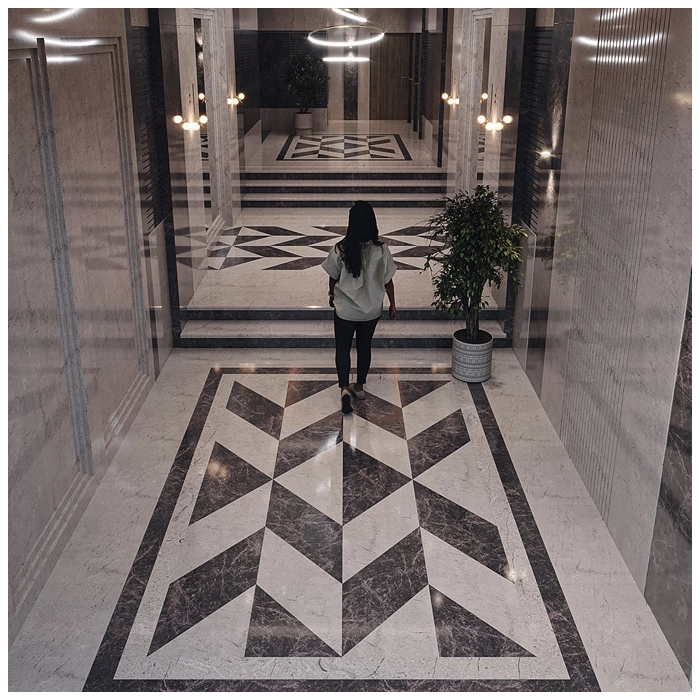 Natural Marble Tiles For Residences Entrance Lobby Projets