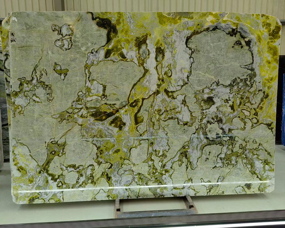 Basil Green Polished Marble Slabs