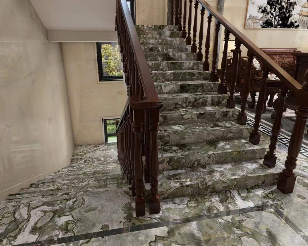 Brasil Green Marble Villa Staircases