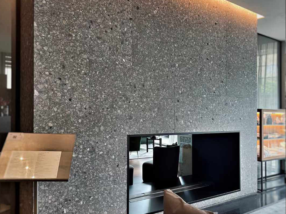 Ceppo Di Gre Marble Fireplace Wall in Villa Projects