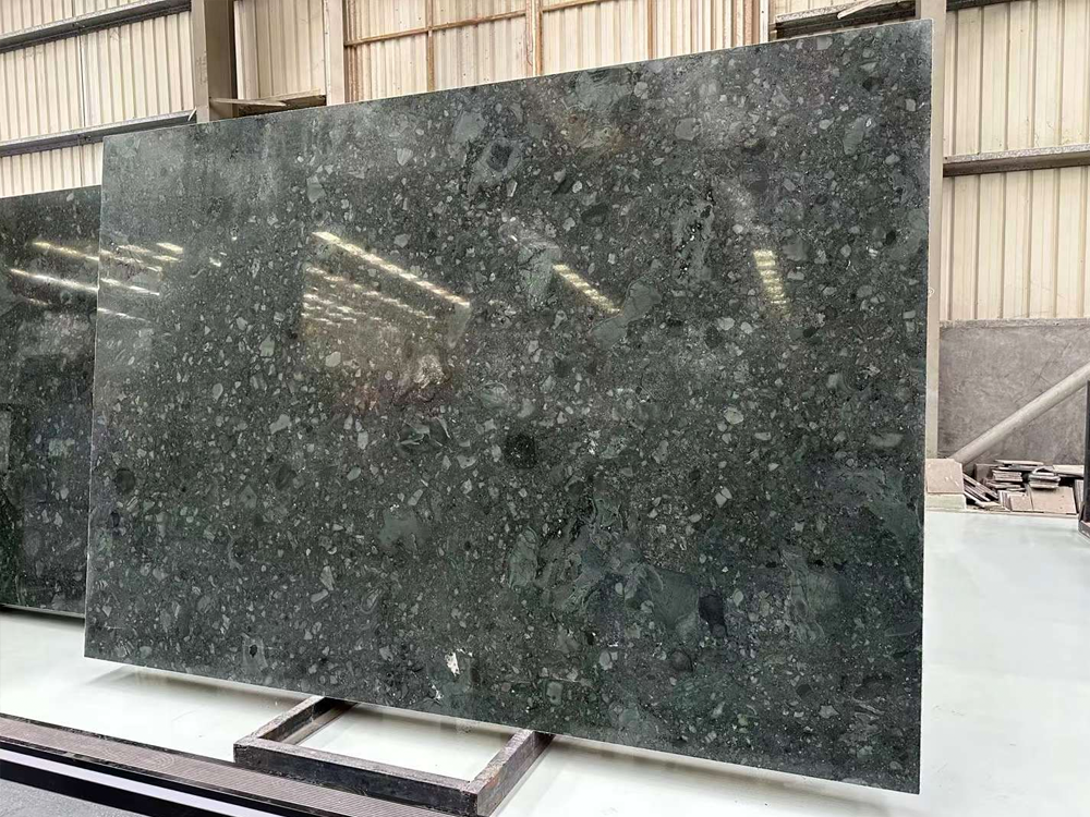 Conglo Verde Dark Green Marble Slab