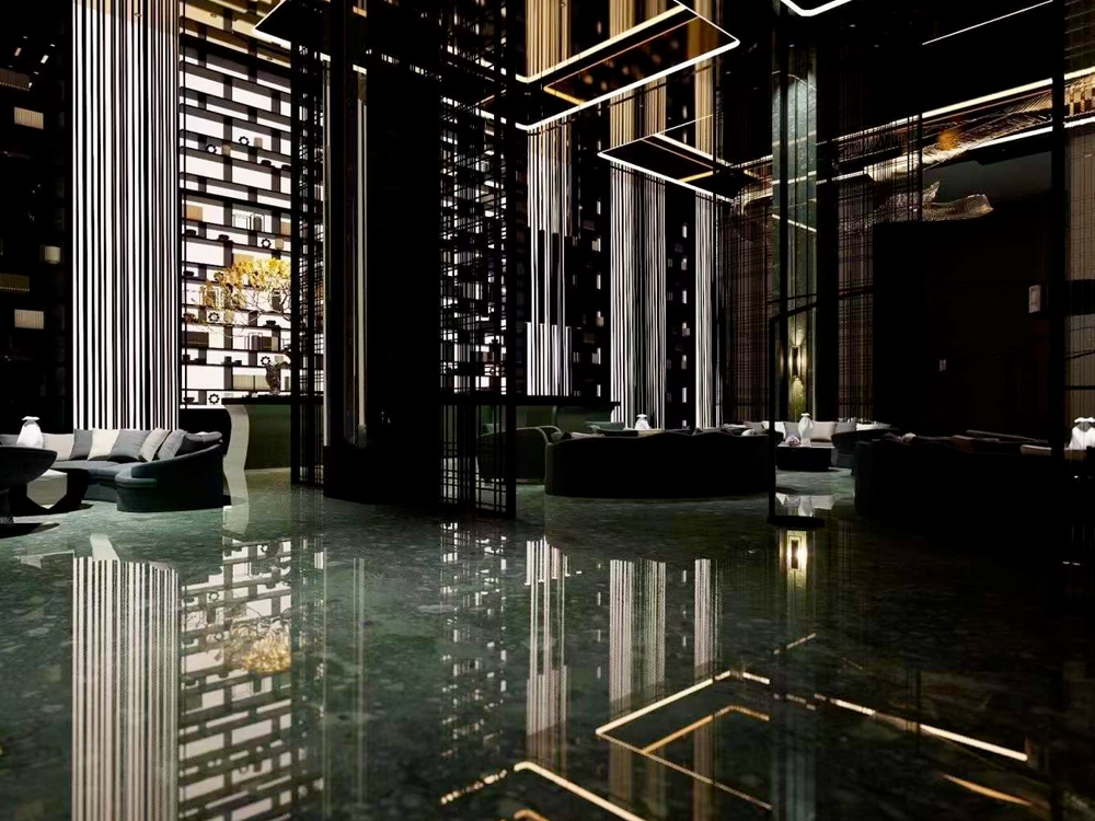 Conglo Verde Marble Flooring Hotel Projects