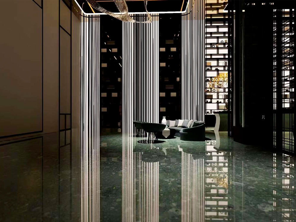 Conglo Verde Marble Hotel Lobby Flooring Projects 拷贝