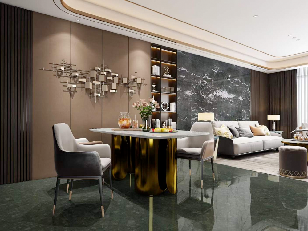 Conglo Verde Marble Residence Flooring Projects