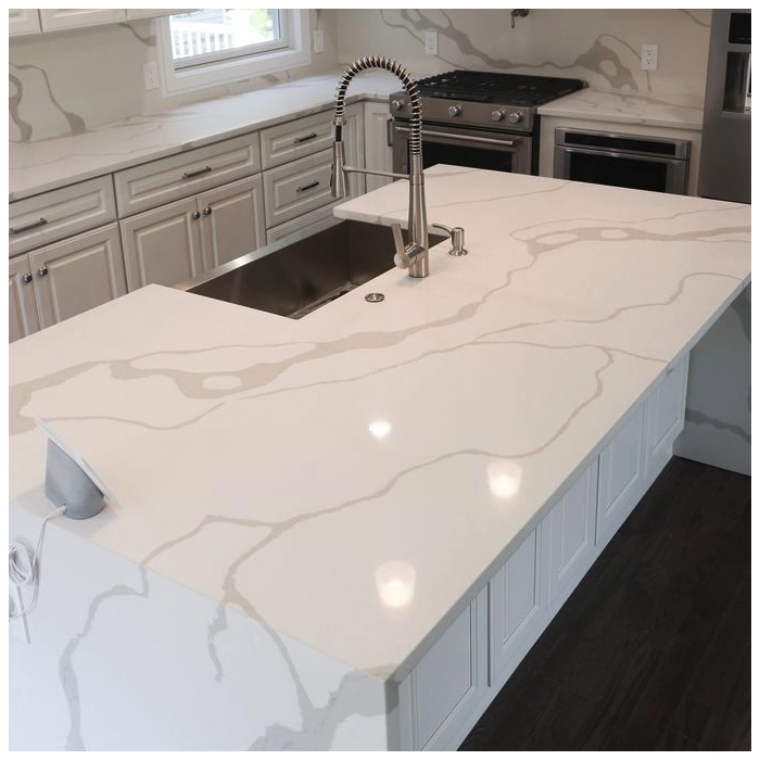 Calacatta White Quartz Countertops For Apartment MQ STONE