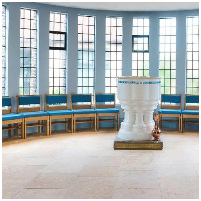 Beige Limestone Flooring Tiles in Church Designs