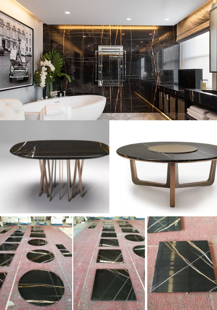 Black Aziza Marble Tables Collection In MQ STONE