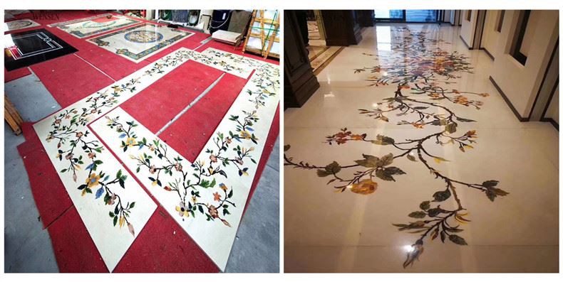 Médaillon de marbre à jet d'eau