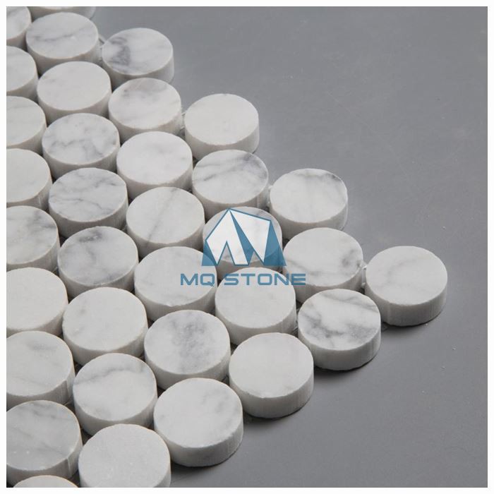 Carrara Penny Round Tiles