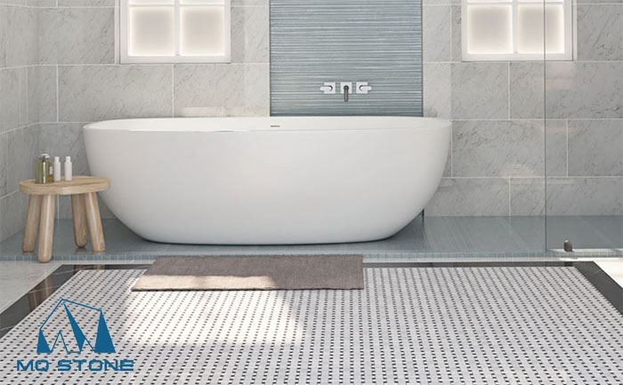 کاشی موزاییک سبد باف مرمر کارارا