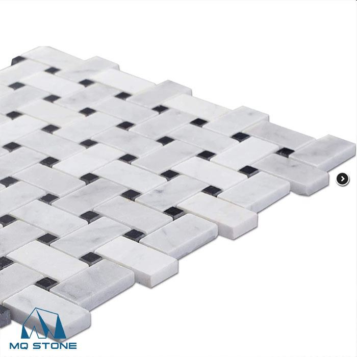 کاشی موزاییک سبد باف مرمر کارارا