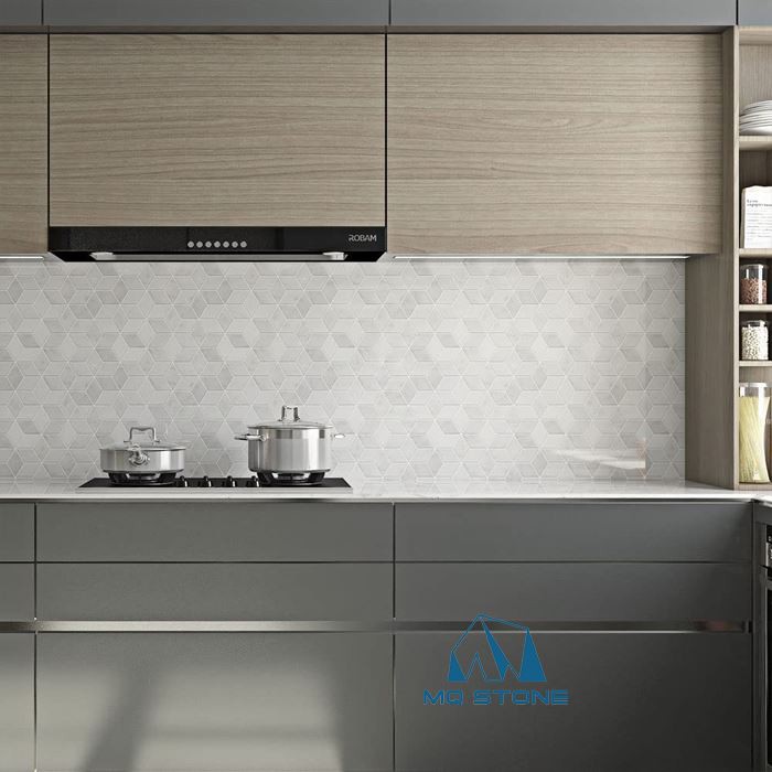 3d White Marble Mosaic Tile