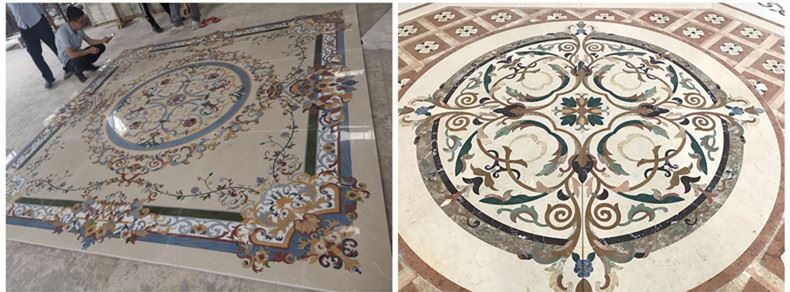 Médaillon de marbre à jet d'eau