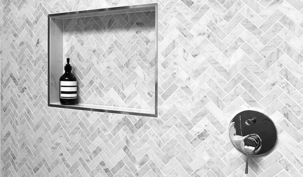 موزاییک سنگ مرمر Carrara White Bone