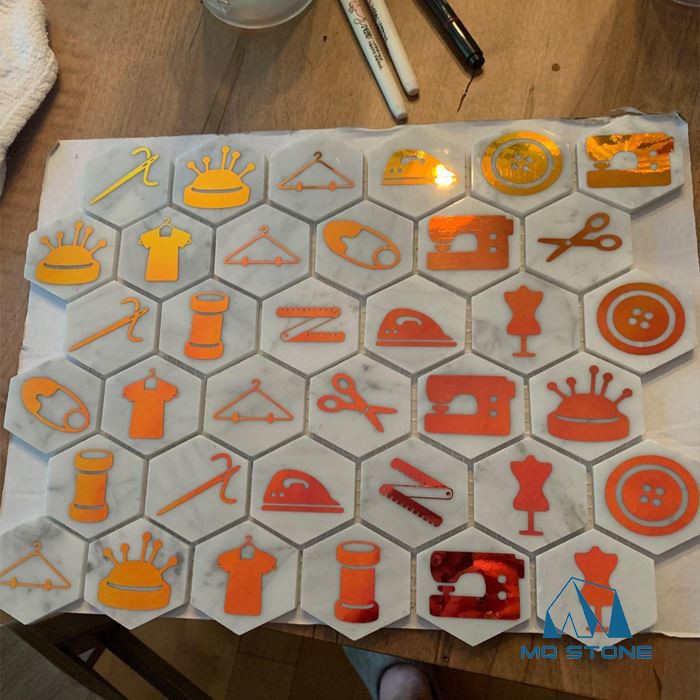 Doğal Mermer Altıgen Mozaik Karo