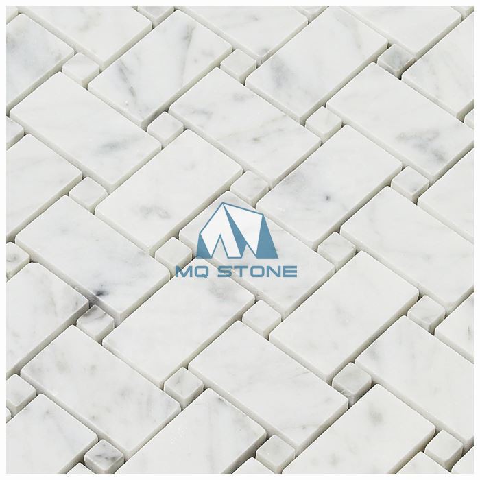 Carrara White Basketweave Marble Mozek